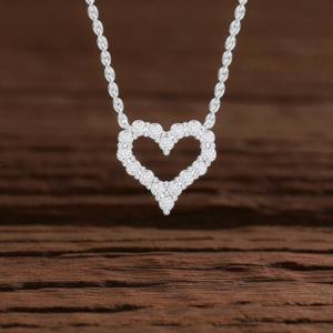 Voyage romantique 0.65 carats rond E-F/VVS-VS laboratoire cultivé diamant coeur forme pendentif 950 platine femmes breloques en gros - Product Image 4