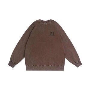 Respirant lourd 360gsm 100% coton dégradé col rond sweat lavage à l'acide pull surdimensionné sweat bas prix - Product Image 3