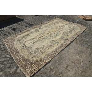 Tapis turc vintage grande surface 5.4 X 9.7ft classique Beige marron Patchwork motif laine matériau Latex support pour chambre couloir - Product Image 3