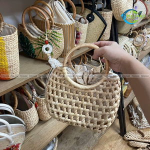 SAC À MAIN EN SEAGRASS Naturel Premium avec Sangle pour une Utilisation Polyvalente Fourre-Tout de Plage de Style Boho avec Doublure et Fermeture à Glissière - Product Image 6