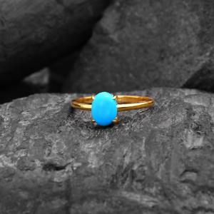 Anillo de compromiso turquesa 2025 auténtica Plata de Ley 925 tamaño ovalado 7x5mm diseño bohemio Vintage joyería fina hecha a mano para mujer - Product Image 6