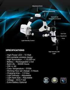 FARO QUIRÚRGICO DENTAL ENT FARO FUENTE DE LUZ LED INALÁMBRICA FABRICACIÓN DE 10 VATIOS .. - Product Image 6