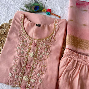 Vestido Salwar Kameez Dupatta Largo de Seda de Diseño Pakistaní, Hecho a Mano, Estilo Moderno, para Fiestas, Bodas y Eventos, Últimos Diseños - Product Image 1