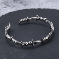 Vente en gros de bracelets de bijoux de mode pour hommes bracelet en acier inoxydable hiphop gothique ronce barbelé