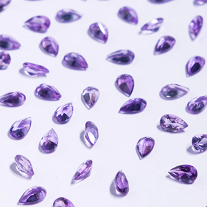 Améthyste brésilienne naturelle de qualité AAA 9x6 MM forme de coupe de poire pierre précieuse de Quartz en vrac pour la fabrication de bijoux - Product Image 1