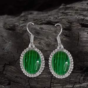 Anillos de Boda Vintage de Plata de Ley con Engaste de Malaquita Verde Natural de Ágata Soha, Joyería para Mujer, Regalos en Oferta - Product Image 6