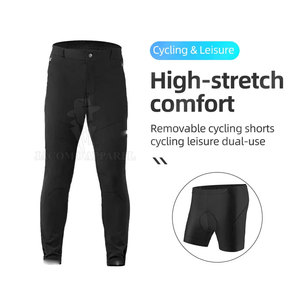 Pantalon de cyclisme décontracté le plus vendu, léger, respirant, anti-humidité, en polyester/coton, grande taille, taille mi-haute, devant plat - Product Image 2
