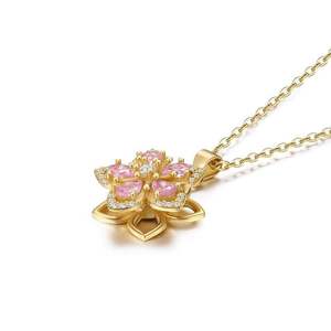 Jeulia Sterling Silver <b>Layered</b> Spinning Flower <b>Fashion</b> <b>Necklace</b> - Product Image 3