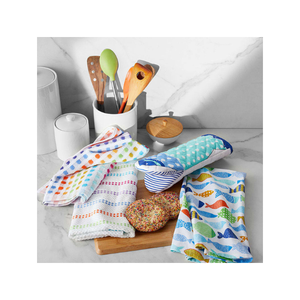 Ethical Holiday Style 100% Cotton Embroidered Handmade Lightweight Quick Dry 18x28 Recyclable Beige <b>Colour</b> Striped Kitchen Towel - Product Image 4