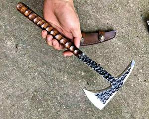 Tête de hache viking en acier inoxydable de qualité industrielle avec manche en bois de frêne, 20 pouces, utilisation en extérieur personnalisée - Product Image 3