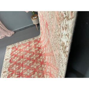 Tapis de 4,8 x 9,6 pieds, tapis turc vintage, tapis à imprimé animal rouge et blanc - Product Image 3