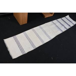 Tapis en laine gris blanc moderne 1.6x8.1 pieds classique turc Patchwork Design fait à la main 10mm Latex Rectangle couloir adolescents tapis de chambre - Product Image 2