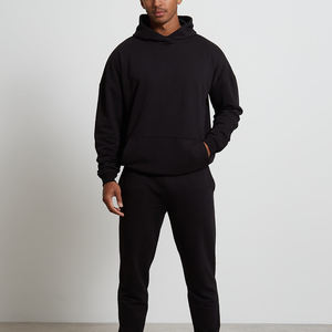 Sweat-shirt à capuche oversize en molleton français lourd pour homme, 100% coton, logo personnalisé, épaules tombantes - Product Image 3