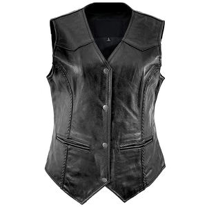 Nouvel arrivage Mode hivernale Gilet en cuir pour hommes en couleur Soli Style de rue teint en plaine avec service OEM Gilet en cuir - Product Image 1