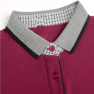 เสื้อโปโลสำหรับผู้ชายลายปักสีพื้นผ้าโพลีเอสเตอร์100% เป็นมิตรกับสิ่งแวดล้อม - Product Image 2