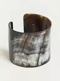 Brazalete Curvo Moderno Hecho a Mano con Cuerno de Búfalo Ecológico para Mujer y Hombre, Color Natural, Brazalete Artesanal en Forma de Media Luna - Product Image 3