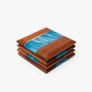 Best Quality Customize <b>Coaster</b> Kitchen Dining <b>Coasters</b> Wood <b>Coaster</b> <b>Teal</b> Resin Resin Wood for Home and Office Uses - Product Image 5