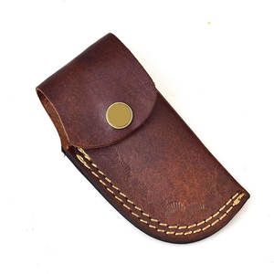 Cuchillo de bolsillo plegable con hoja de acero de Damasco de nuevo diseño directo de fábrica OEM al mejor precio con funda de cuero ligera personalizable - Product Image 6