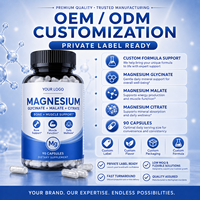 Capsules de glycinate de magnésium, malate et citrate – 90 unités – Soutien osseux et musculaire – Complément minéral pour le bien-être quotidien – Marque privée