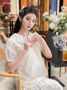 V1311 Cool Floral bordado niñas vestido de verano adecuado para el sudor absorbente y tela sin arrugas - Product Image 3