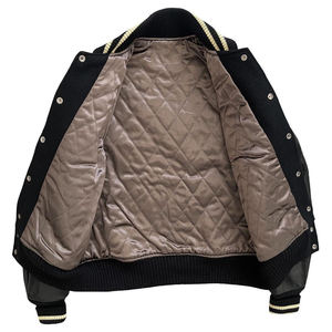 แจ็กเก็ตมันต์มหาวิทยาลัยสำหรับทุกเพศเสื้อเบสบอลปักด้วยกำมะหยี่แขนเสื้อหนังตกแต่งขนสัตว์สำหรับฤดูหนาว - Product Image 4