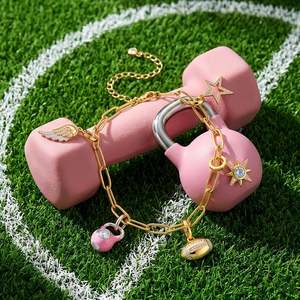 จี้รูปหัวใจ Jeulia Move My Way Victory Star Charm ชุบทอง 18K ทำจากสแตนเลสสตีล สำหรับทำเครื่องประดับงานแต่งงาน - Product Image 6