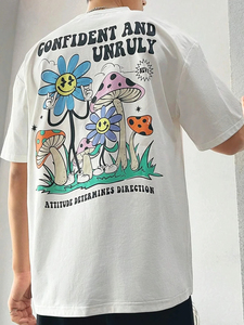 La actitud confiada y rebelde determina la dirección, camiseta para hombre, Camiseta de algodón, camisetas holgadas de calle, Manga corta transpirable de verano - Product Image 1