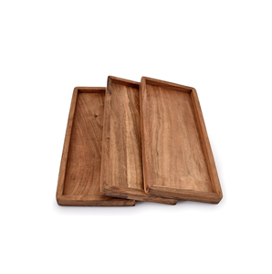 Plateau de service rectangulaire en bois fait main, non fini, sans danger pour les aliments, pour usage domestique - Product Image 3