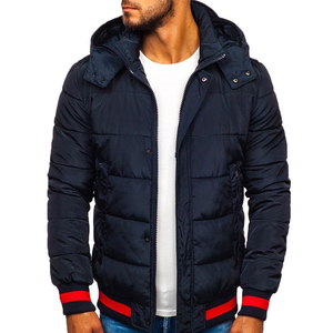 2025 Factory Wholesale Custom Logo Men Coated Puffer Jacket High Quality Fabric New Fashionable <b>Stand</b> Hooded Reasonable Price - Product Image 2