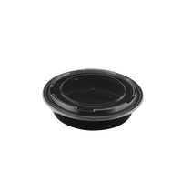 Conteneur rond ProTakeOut de 48 oz compatible micro-ondes avec couvercle de 9,0 x 0,65 po, durable, résistant aux températures de -18 °C à 180 °F, base de 9,0 x 1,8 po, 150 ensembles (50/6) 6/6