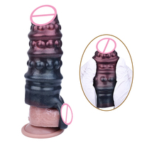 FRRK-Manchon de pénis fantaisie de guerrier foncé, animal cheval, chien, nœud, gode, gaine, extension de pénis, jouets sexuels dragon pour hommes