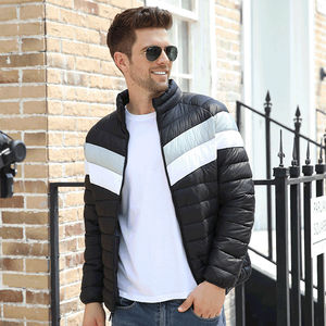 Veste matelassée décontractée pour homme, taille plus, logo personnalisé, style universitaire, capuche, toile, style lettreman, livraison DDP - Product Image 3