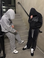 Ensemble de survêtement streetwear à capuche pour homme, personnalisé, en polaire tissée avec strass, épais 400 g/m², séchage rapide, Spandex/Coton sans couture
