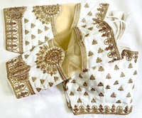 Blouse moderne formelle d'été anti-plis à col rond en soie de Chennai épaisse, motif ouvert sur le devant, magnifique, sans manches, en fil Orangenza