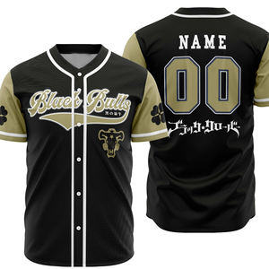 Camiseta de Béisbol Negra Personalizada, Transpirable, Talla Grande, Absorbe la Humedad, con Botones Negros y Dorados, Uniforme de Equipo Bordado para Hombre - Product Image 4