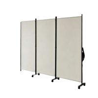 Paravent mobile 3 pièces en fer, design moderne et élégant, 255 cm de large, pliable, avec roulettes, pour bureau et optimisation de l'espace intérieur
