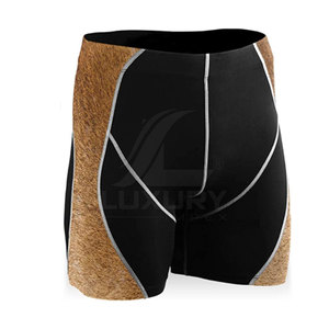 Short de sport de Compression de course de haute qualité pour hommes de style High Street taille élastique motif solide en vente - Product Image 1