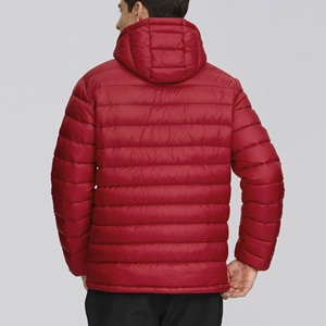 Veste d'hiver légère et respirante pour homme avec logo personnalisé, en nylon, à capuche, style bulle, veste matelassée pour homme avec capuche - Product Image 5
