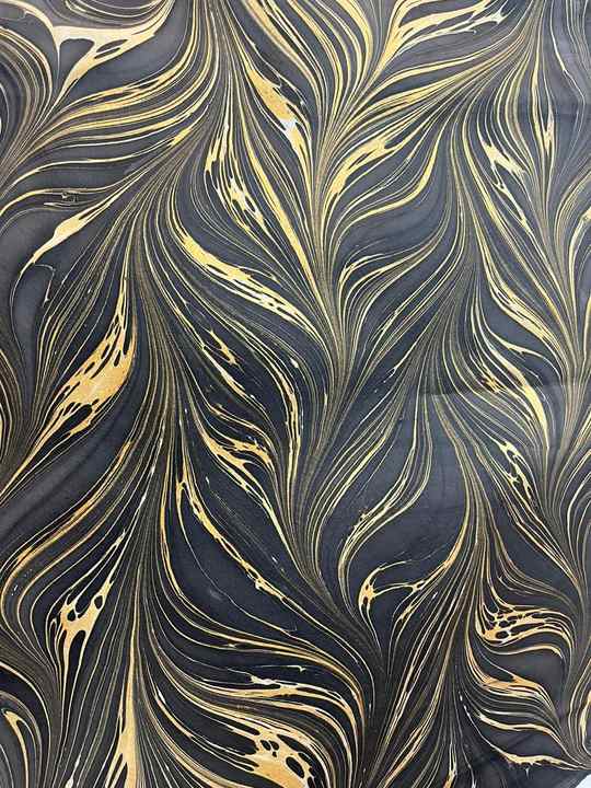 Custom Made Marble Printed Papers in Black and Gold Shades Ideal for Gift Wrapping and Journal Makers Suitable for Book Binding