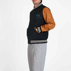 Veste de baseball en laine personnalisée avec broderie en chenille, vêtements décontractés, lettres, manches en cuir véritable - Product Image 3