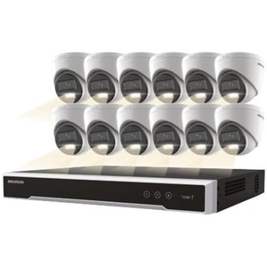 PRÊT À EXPÉDIER Kit NVR 16 canaux 8MP avec disque dur 4 To et douze caméras tourelles 4MP vision nocturne - Product Image 1