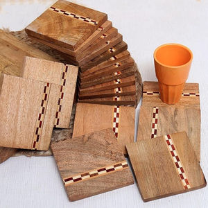 Best Quality Vintage Design <b>Wood</b> Coasters Home Dining Table Decorations Factory Price Cups Pads <b>Placemats</b> 5mm Thickness - Product Image 3