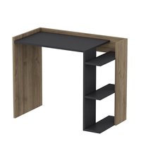 Bureau d'ordinateur extensible moderne en bois grainé avec étagère de rangement pour chambre à coucher et bureau à domicile