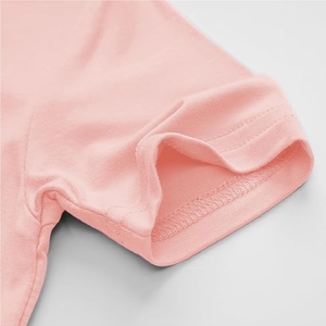 Conjunto de camiseta y pantalones cortos rosa bebé, suave, informal, para verano, conjunto coordinado, tamaño y diseño personalizados, precio mayorista barato y alta calidad - Product Image 5