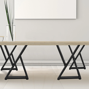 Patas de Mesa Modernas en Forma de X de Hierro Negro, Base de Metal Resistente para Muebles de Comedor y Oficina EDPTBL000 - Product Image 1
