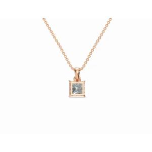 Pendentif Solitaire Secret Éternel Princesse Intemporelle 0,5 Ct Diamant de Laboratoire Cultivé Or 9 KT 14 KT 18 KT Bijoux Vente en Gros OEM Export - Product Image 3