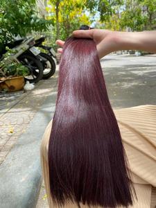 Top Tendance Bourgogne Couleur De Cheveux Vietnamien Cheveux Bruts Perruques Super Double Dessiné Os Droit Pour Les Femmes Noires - Product Image 4