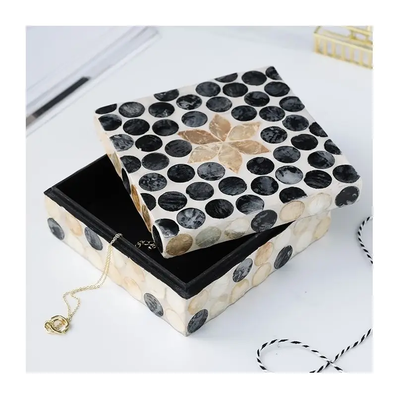 OEM benutzer definierte große Schmuck behälter Box Geschenk verpackung Perlmutt Inlay Mosaik Ring Aufbewahrung boxen hergestellt in Vietnam