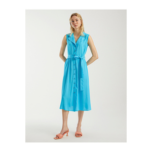 Vestido de Viscosa con Cuello de Solapa y Cinturón BGN - Vestido Elegante y Estilizado para Mujer Modelo S23D392 de Turquía - Product Image 2