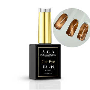 Esmalte de Uñas en Gel UV A11aga A.G.A de Alta Calidad, Efecto Ojo de Gato, Acrílico, 15 ml, Certificado Halal para Arte de Uñas y Belleza, Muestra Gratis D31-19 - Product Image 1